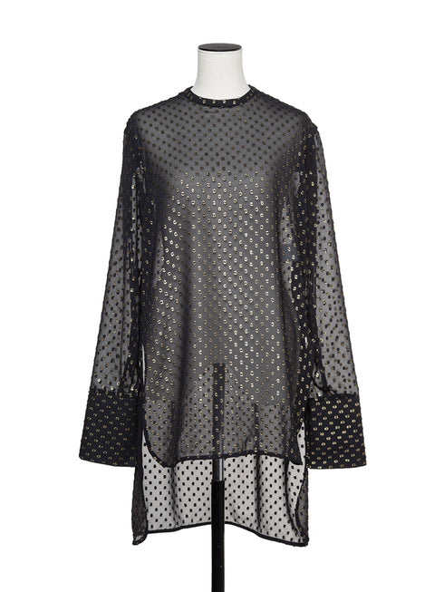 sheer dot dress shirt